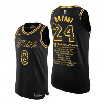 Lakers Kobe Bryant Anniversary of Mamba Black Jersey Career Honor