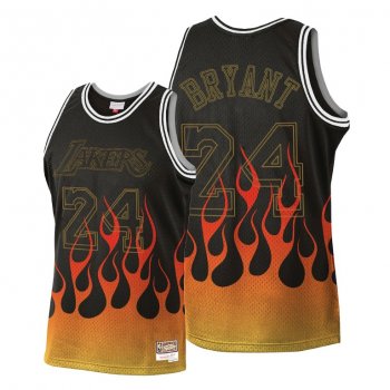 Kobe Bryant Lakers #24 Flames Hardwood Classics Jersey