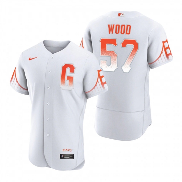 Men's San Francisco Giants Alex Wood White 2021 City Connect Authentic Jersey