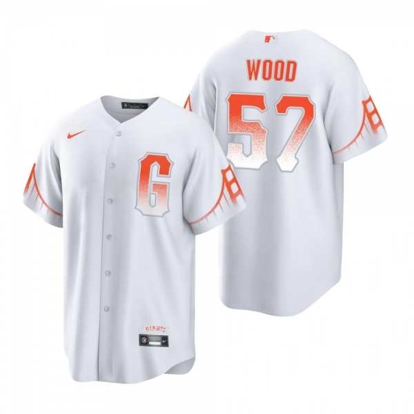 Men's San Francisco Giants Alex Wood White 2021 City Connect Replica Jersey