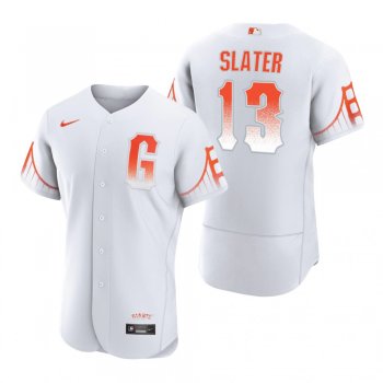 Men's San Francisco Giants Austin Slater White 2021 City Connect Authentic Jersey