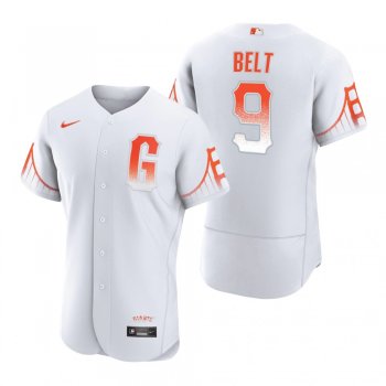 Men's San Francisco Giants Brandon Belt White 2021 City Connect Authentic Jersey