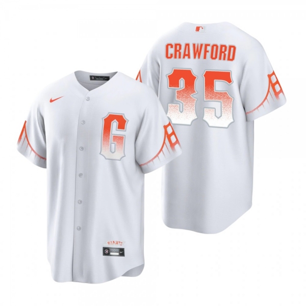 Men's San Francisco Giants Brandon Crawford White 2021 City Connect Replica Jersey