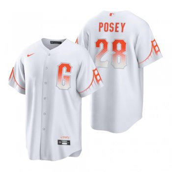 Men's San Francisco Giants Buster Posey White 2021 City Connect Replica Jersey