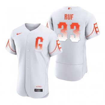 Men's San Francisco Giants Darin Ruf White 2021 City Connect Authentic Jersey