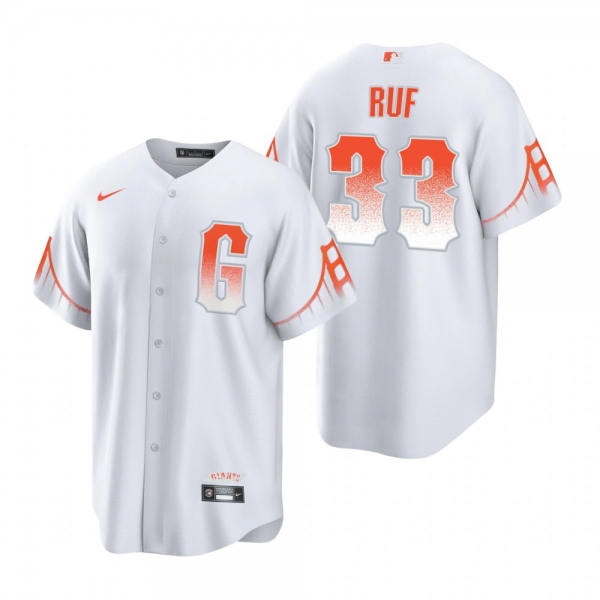 Men's San Francisco Giants Darin Ruf White 2021 City Connect Replica Jersey