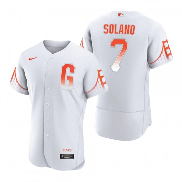 Men's San Francisco Giants Donovan Solano White 2021 City Connect Authentic Jersey