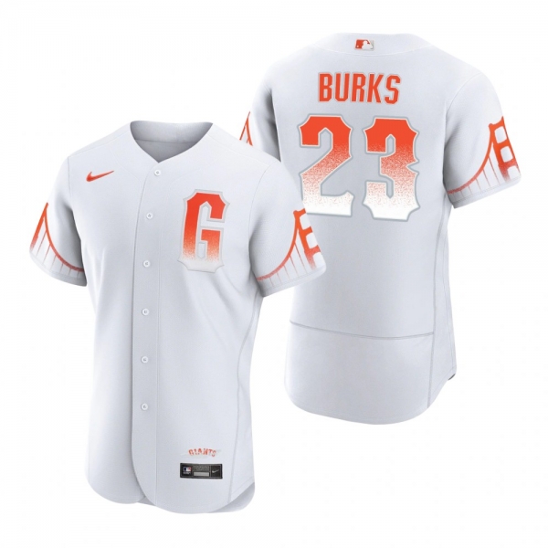 Men's San Francisco Giants Ellis Burks White 2021 City Connect Authentic Jersey