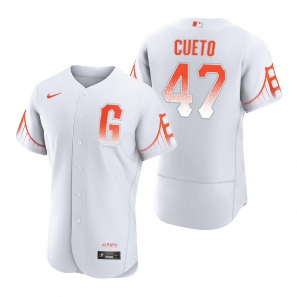 Men's San Francisco Giants Johnny Cueto White 2021 City Connect Authentic Jersey