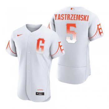 Men's San Francisco Giants Mike Yastrzemski White 2021 City Connect Authentic Jersey