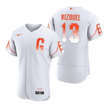 Men's San Francisco Giants Omar Vizquel White 2021 City Connect Authentic Jersey