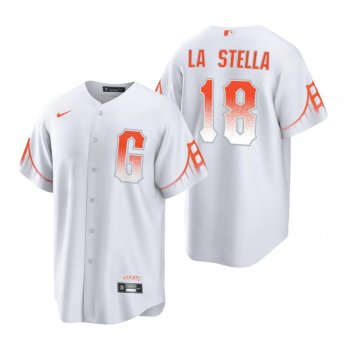 Men's San Francisco Giants Tommy La Stella White 2021 City Connect Replica Jersey