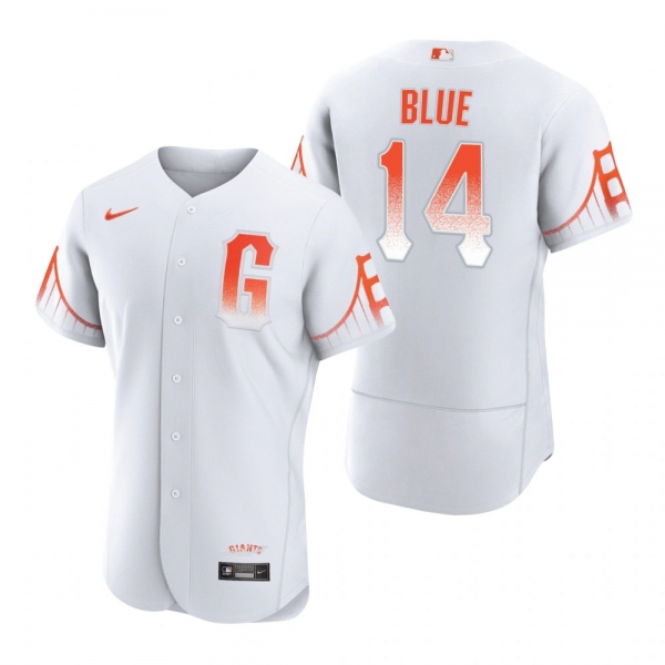 Men's San Francisco Giants Vida Blue White 2021 City Connect Authentic Jersey