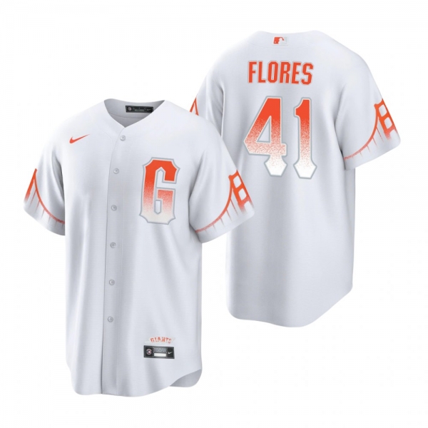 Men's San Francisco Giants Wilmer Flores White 2021 City Connect Replica Jersey