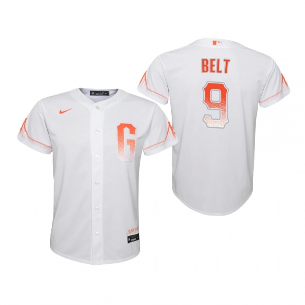 Youth San Francisco Giants Brandon Belt Nike White 2021 City Connect Replica Jersey