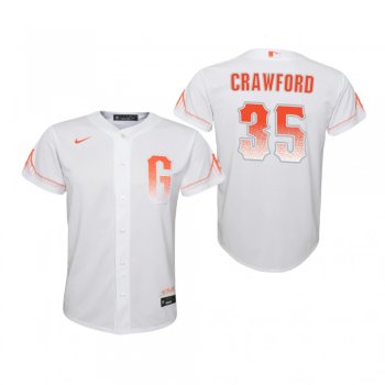 Youth San Francisco Giants Brandon Crawford Nike White 2021 City Connect Replica Jersey