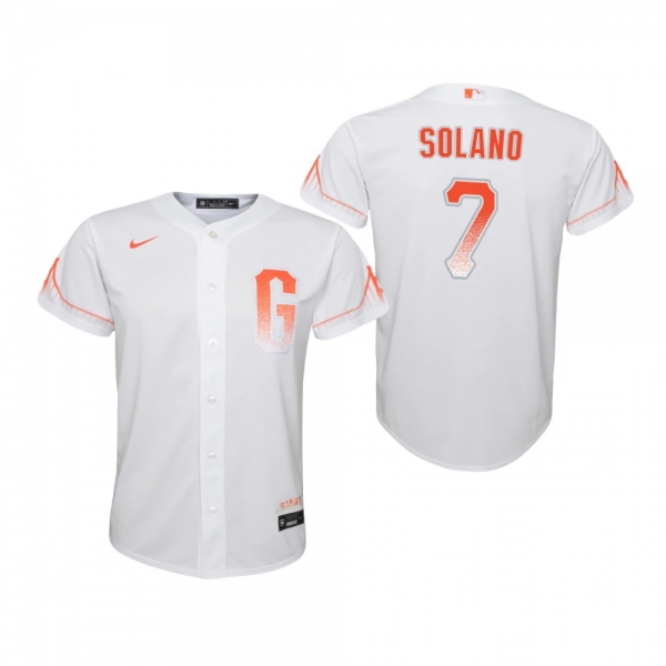 Youth San Francisco Giants Donovan Solano Nike White 2021 City Connect Replica Jersey