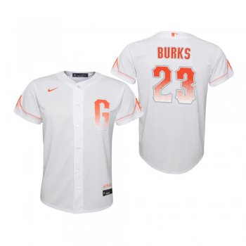 Youth San Francisco Giants Ellis Burks Nike White 2021 City Connect Replica Jersey