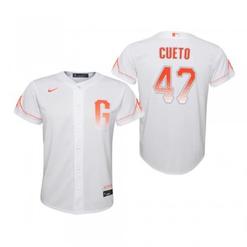 Youth San Francisco Giants Johnny Cueto Nike White 2021 City Connect Replica Jersey