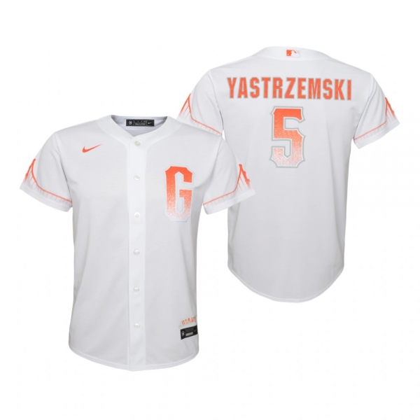 Youth San Francisco Giants Mike Yastrzemsk Nike White 2021 City Connect Replica Jersey