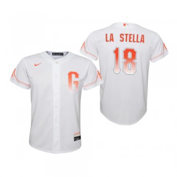 Youth San Francisco Giants Tommy La Stella Nike White 2021 City Connect Replica Jersey