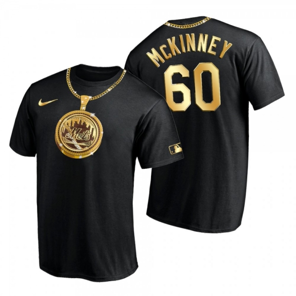 New York Mets Billy McKinney Black Swag Chain T-Shirt