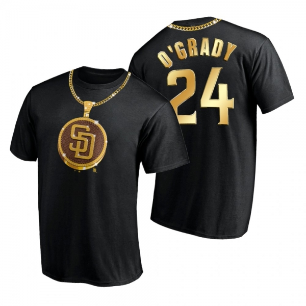 San Diego Padres Brian O'Grady Black Swag Chain T-Shirt