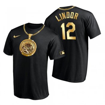 New York Mets Francisco Lindor Black Swag Chain T-Shirt