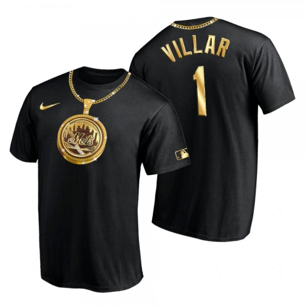 New York Mets Jonathan Villar Black Swag Chain T-Shirt