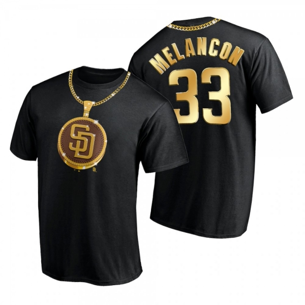 San Diego Padres Mark Melancon Black Swag Chain T-Shirt