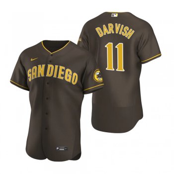 Men's San Diego Padres Yu Darvish Nike Brown Authentic Road Jersey