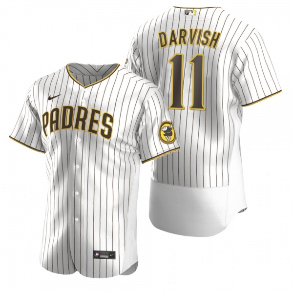 Men's San Diego Padres Yu Darvish Nike White Brown Authentic Alternate Jersey