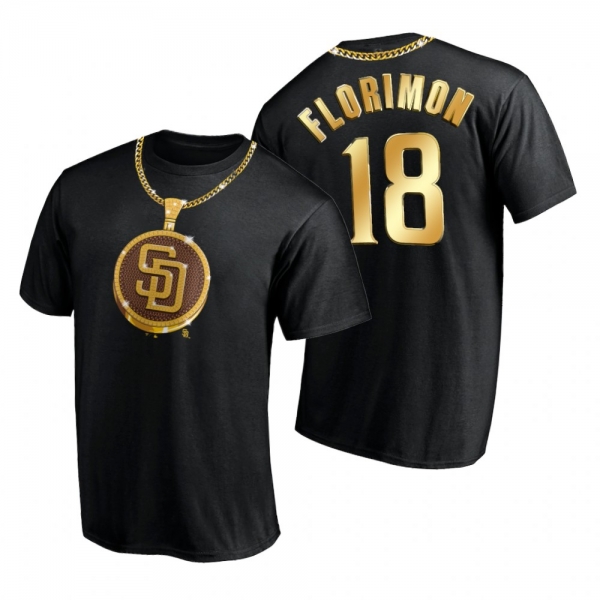 San Diego Padres Pedro Florimon Black Swag Chain T-Shirt