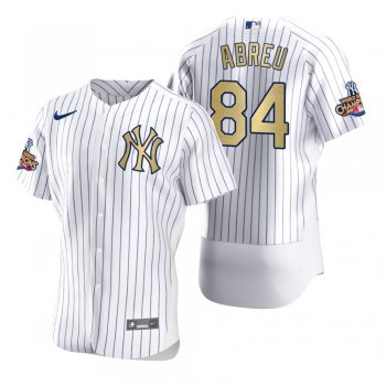 Men's New York Yankees Albert Abreu Nike White Gold 2009 World Series Champions Jersey