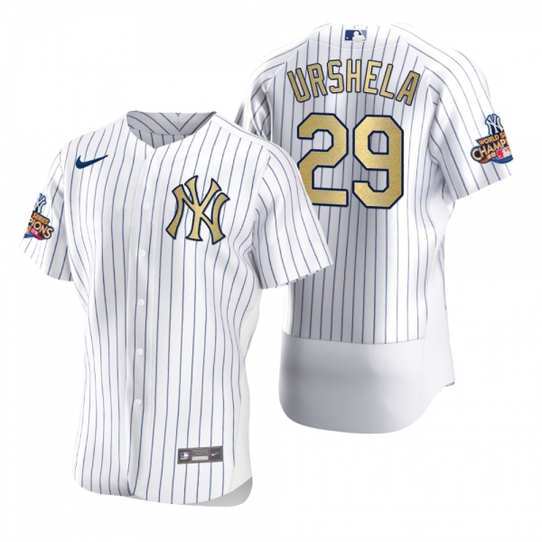 Men's New York Yankees Gio Urshela Nike White Gold 2009 World Series Champions Jersey