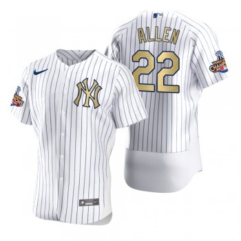 Men's New York Yankees Greg Allen Nike White Gold 2009 World Series Champions Jersey