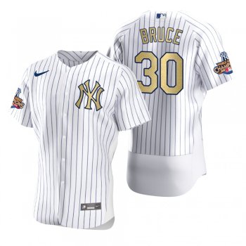 Men's New York Yankees Jay Bruce Nike White Gold 2009 World Series Champions Jersey