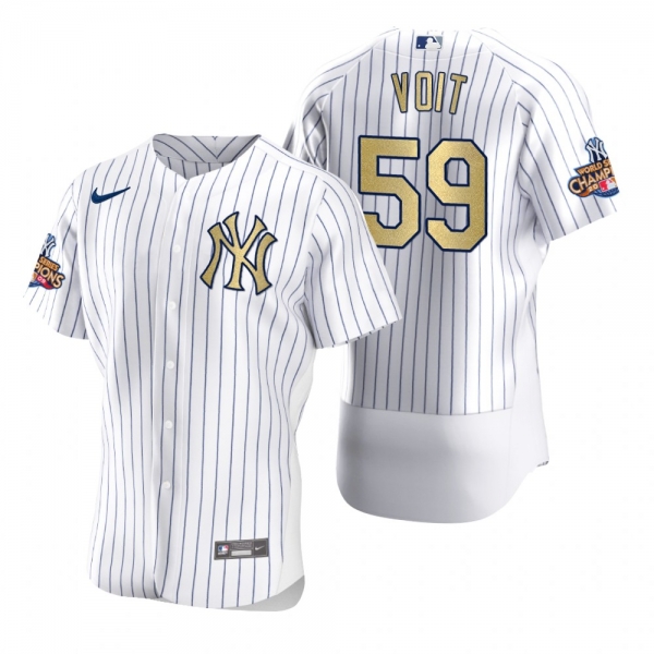 Men's New York Yankees Luke Voit Nike White Gold 2009 World Series Champions Jersey