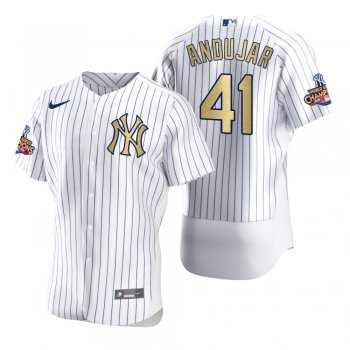 Men's New York Yankees Miguel Andujar Nike White Gold 2009 World Series Champions Jersey