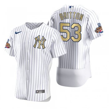 Men's New York Yankees Zack Britton Nike White Gold 2009 World Series Champions Jersey