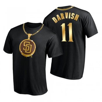 San Diego Padres Yu Darvish Black Swag Chain T-Shirt