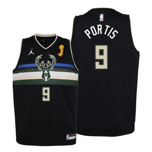 Youth Milwaukee Bucks 2021 NBA Finals Champions Bobby Portis #9 Jersey Black