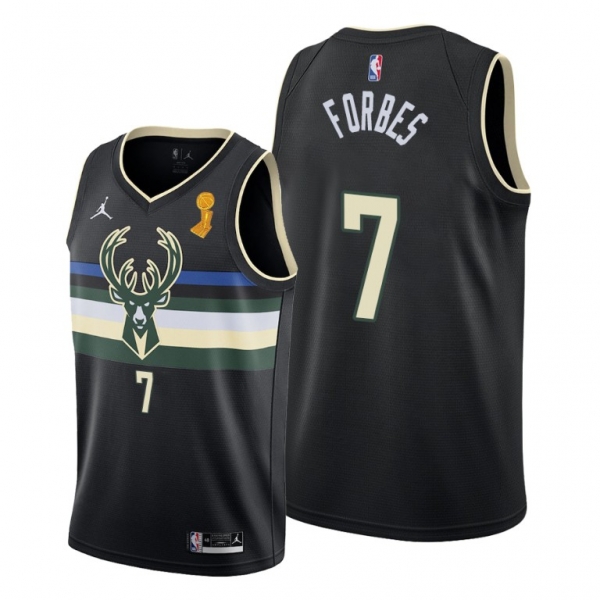 Milwaukee Bucks 2021 NBA Finals Champions Bryn Forbes #7 Jersey Black