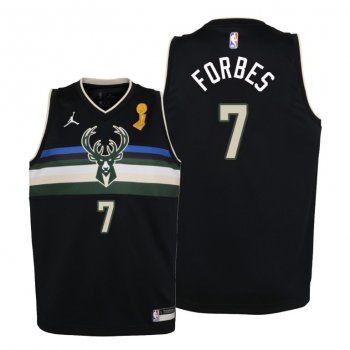 Youth Milwaukee Bucks 2021 NBA Finals Champions Bryn Forbes #7 Jersey Black