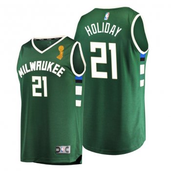 Milwaukee Bucks 2021 NBA Finals Champions Jrue Holiday #21 Replica Jersey Green