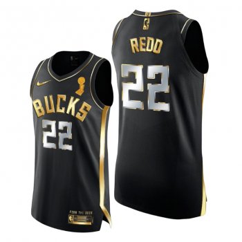 Milwaukee Bucks 2021 NBA Finals Champions Michael Redd #22 Golden Edition Jersey Black