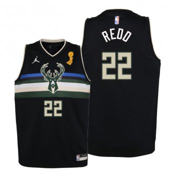 Youth Milwaukee Bucks 2021 NBA Finals Champions Michael Redd #22 Jersey Black