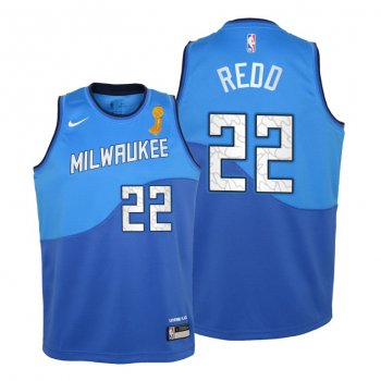 Youth Milwaukee Bucks 2021 NBA Finals Champions Michael Redd #22 Jersey Blue