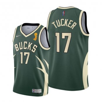 Milwaukee Bucks 2021 NBA Finals Champions P.J. Tucker #17 Jersey Green