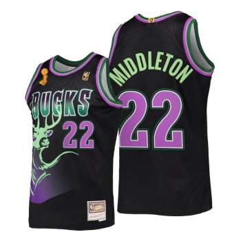 Khris Middleton Milwaukee Bucks #22 Black 2X NBA Finals Champions Jersey HWC Reload